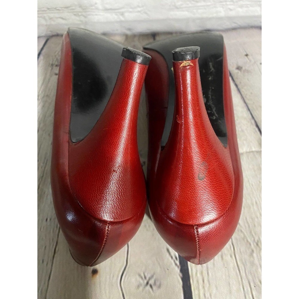 Palizzio Michael G Abrams Size 7 1/2 B Red Leather Pumps, heels - Picture 5 of 6